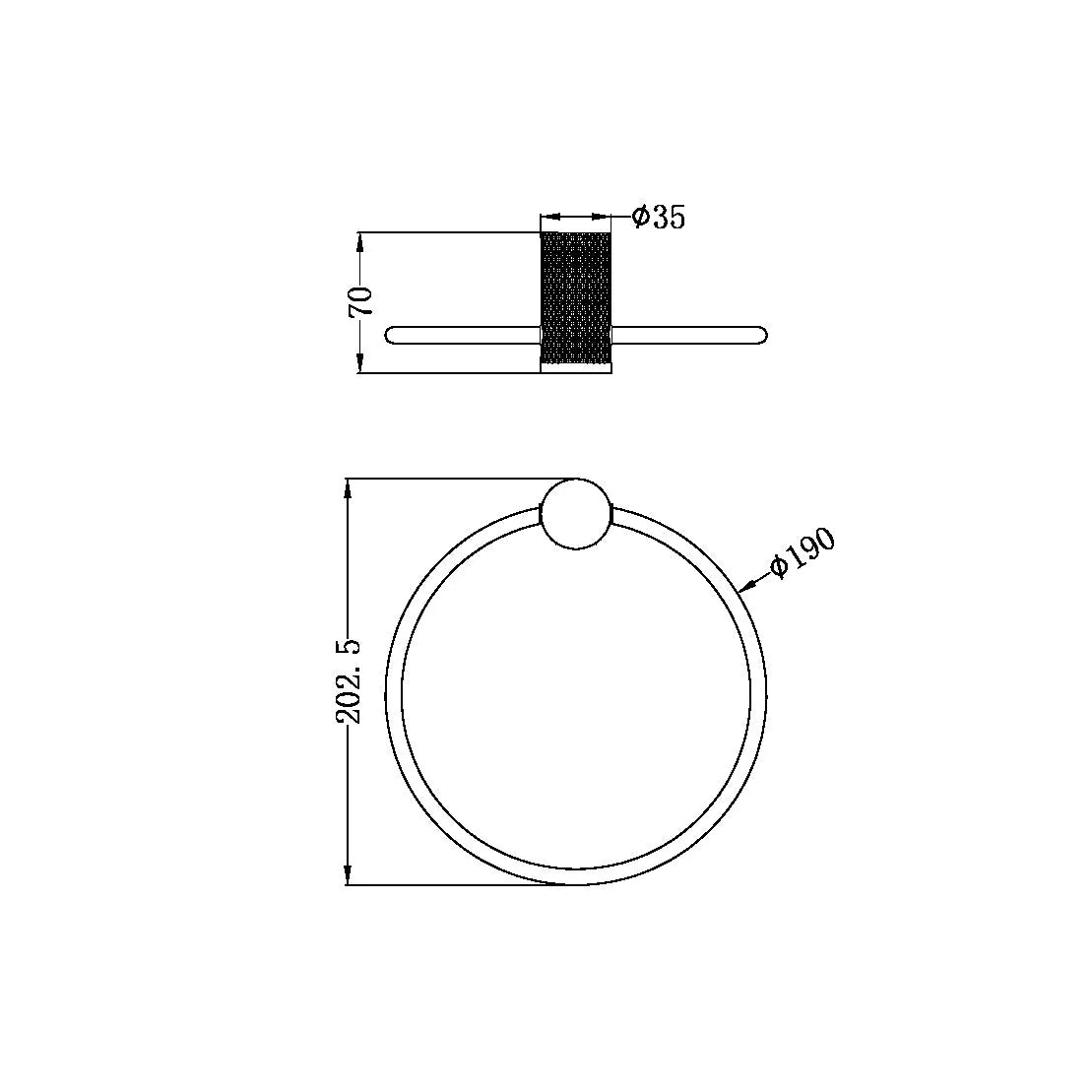Nero Opal Towel Ring - Brushed Nickel - Image 4