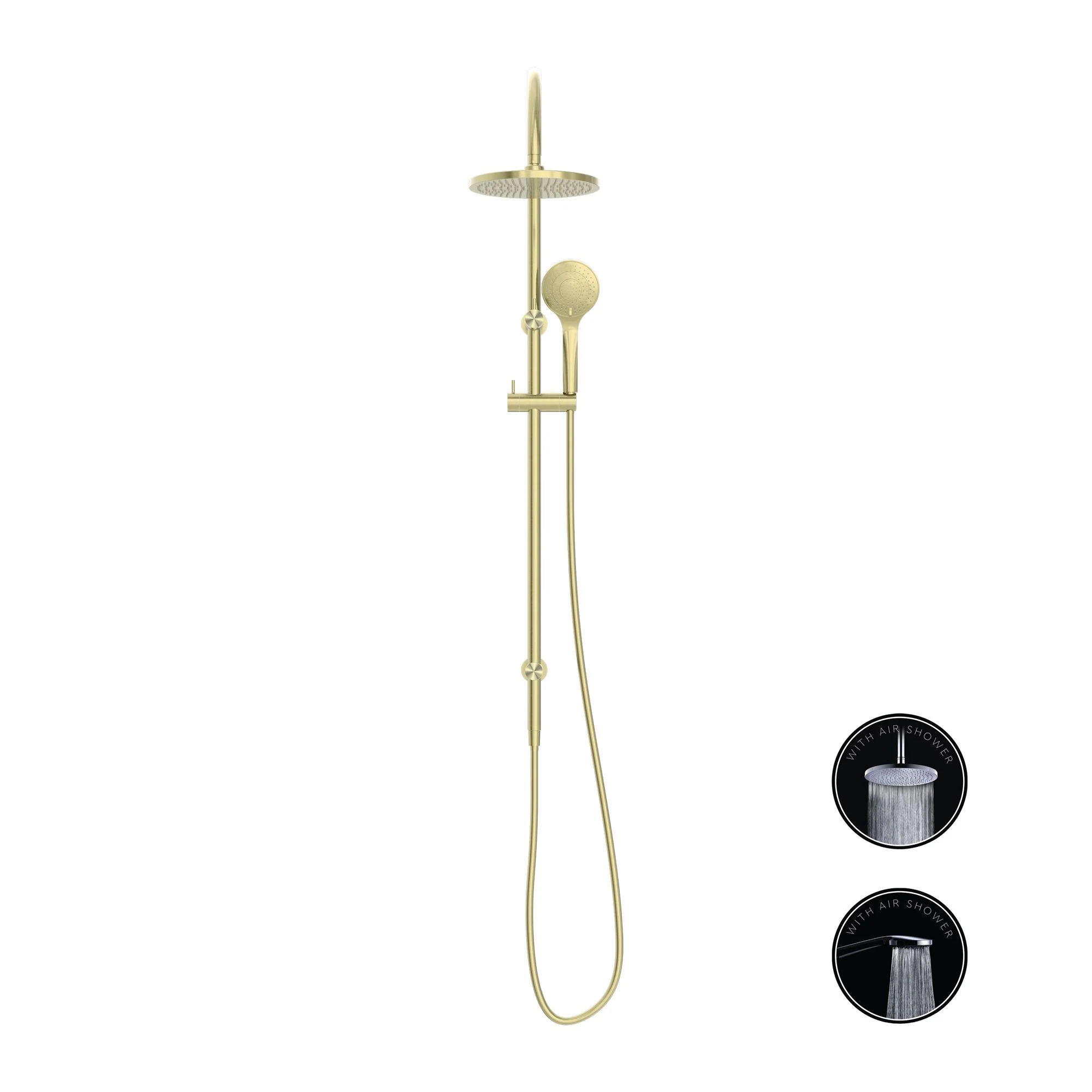 Nero Opal Twin Shower With Air Shower - Brushed Gold - Image 3