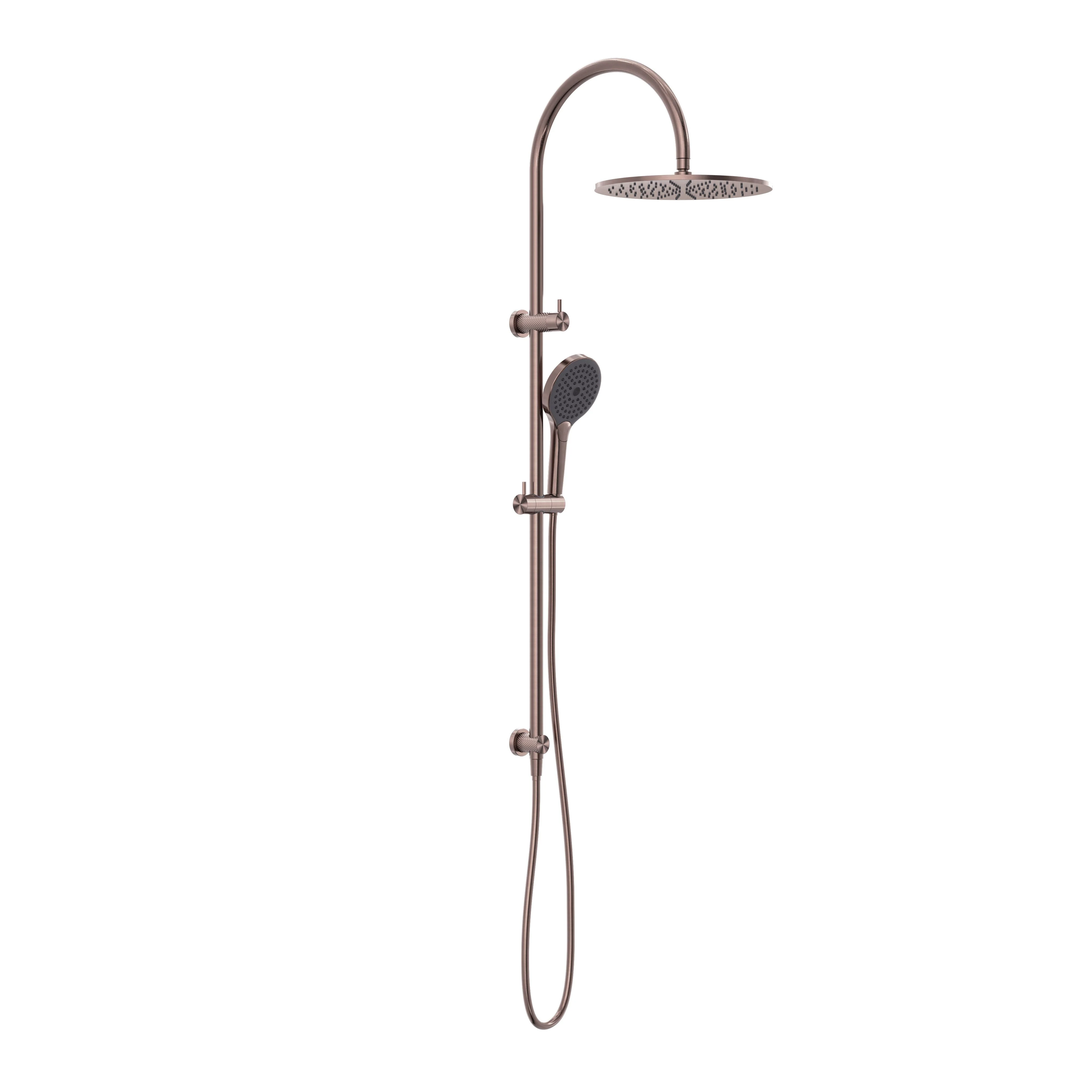 Nero Opal Twin Shower With Air Shower II - Brushed Bronze