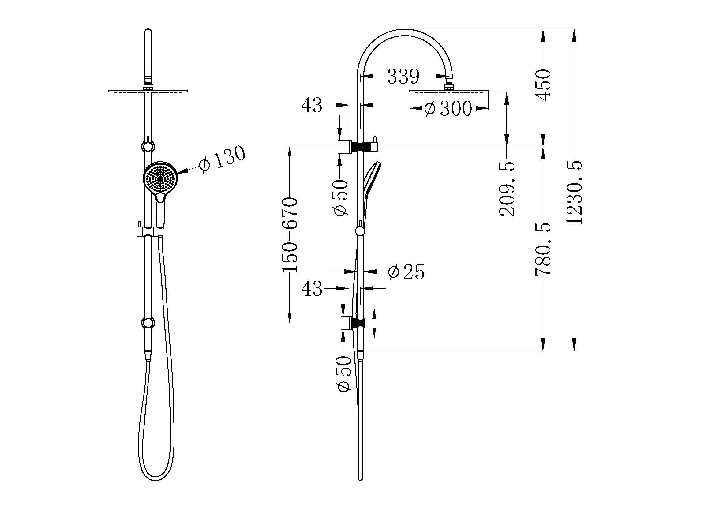 Nero Opal Twin Shower With Air Shower II - Graphite - Image 4