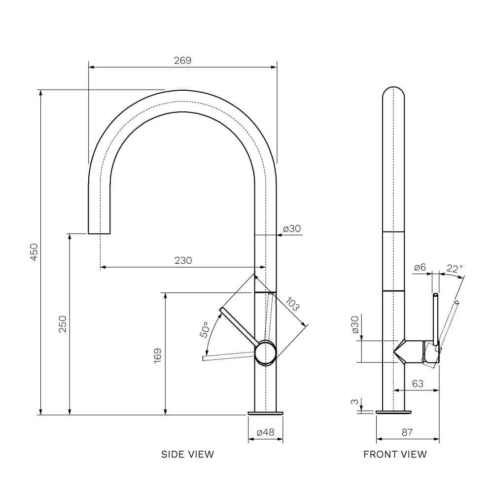 Parisi Envy 30 Kitchen Mixer with Round Spout - Fucile - Image 2