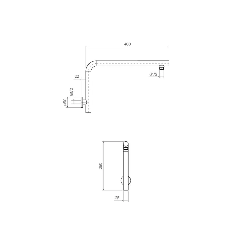 Parisi Envy II High Rise Shower Arm - Fucile - Image 2