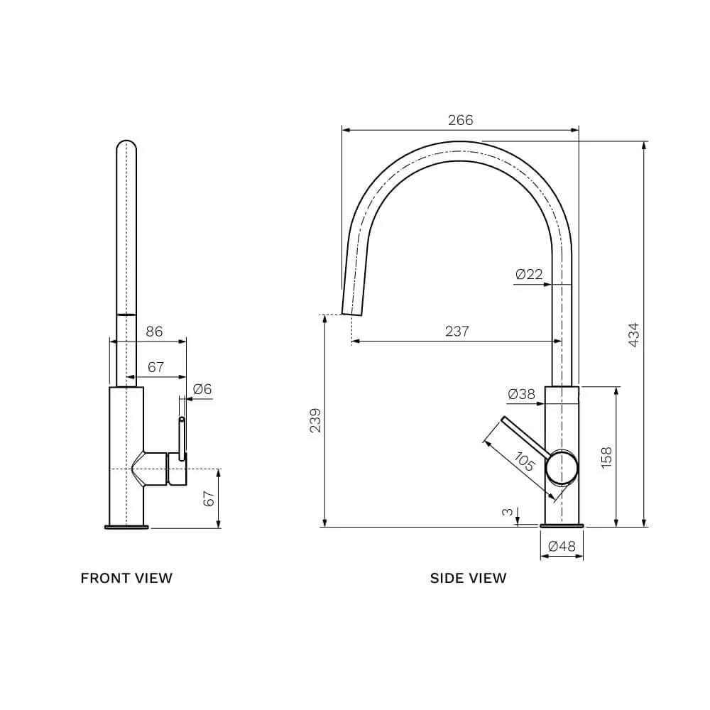 Parisi Envy II Kitchen Mixer with Round Spout - Fucile - Image 2