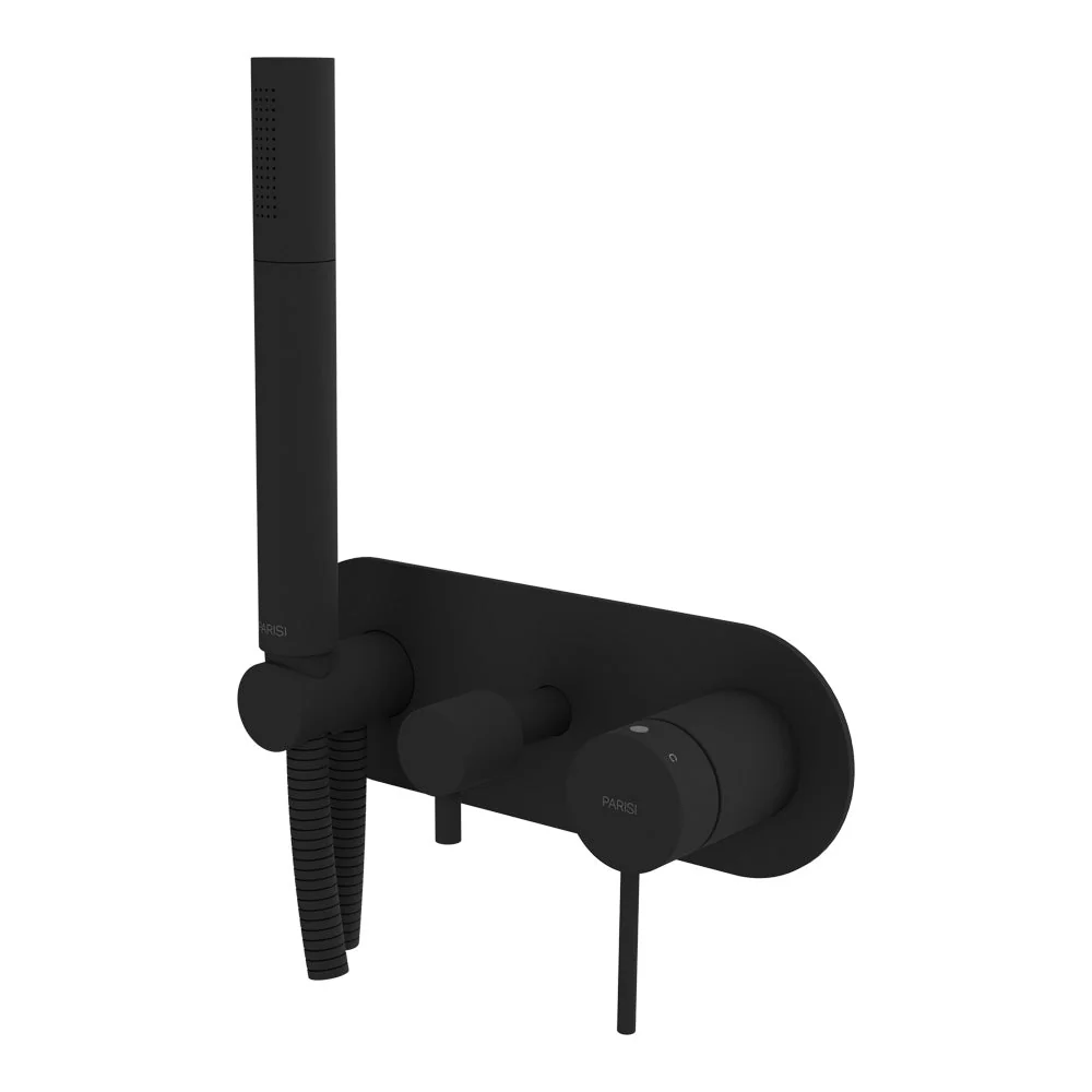 Parisi Envy II Wall Mixer with 2-Way Diverter and Handshower - Matt Black