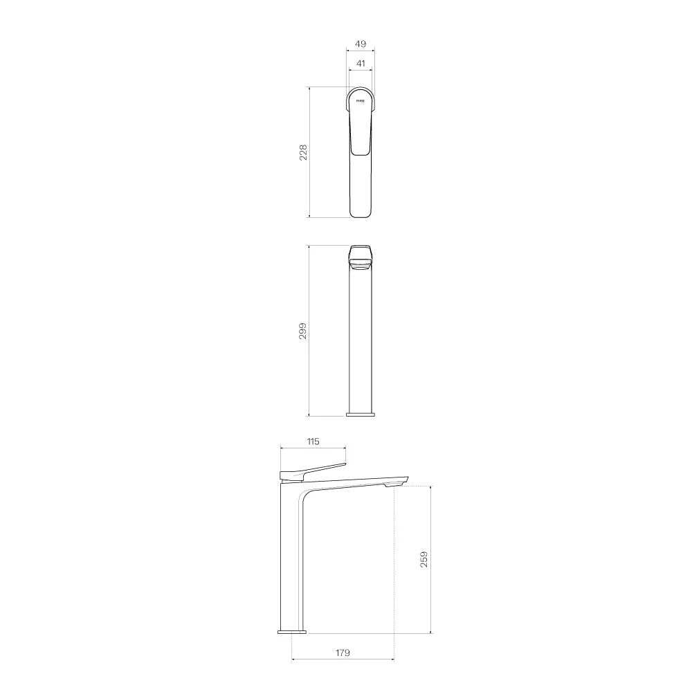 Parisi Float High Basin Mixer - Chrome - Image 2