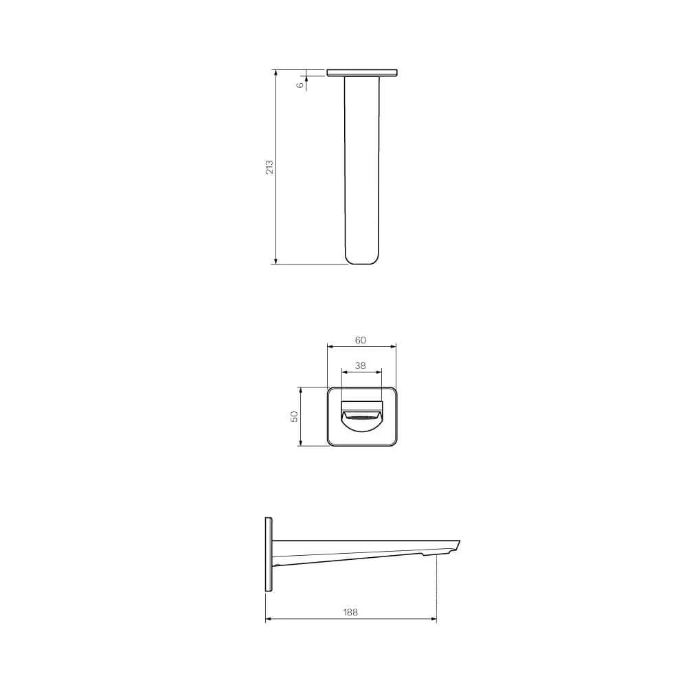 Parisi Float Wall Bath Spout 180mm - Chrome - Image 2