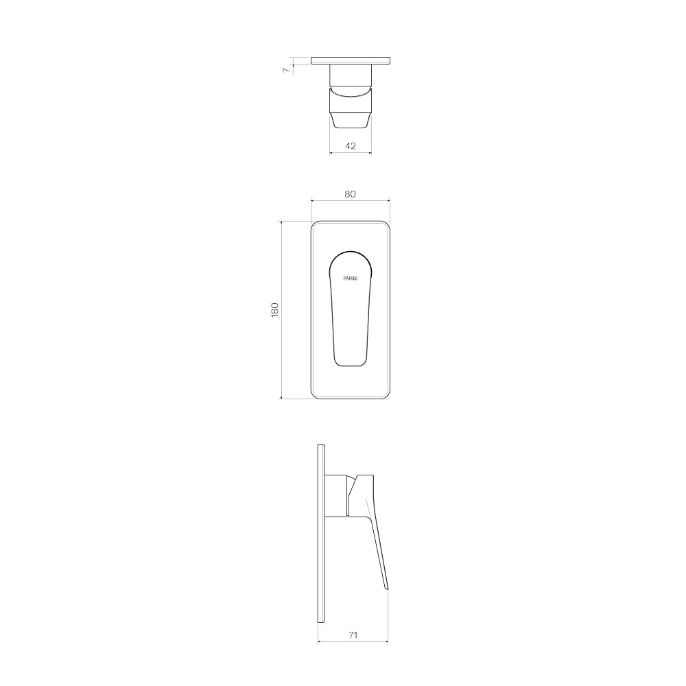 Parisi Float Wall Mixer - Chrome - Image 2
