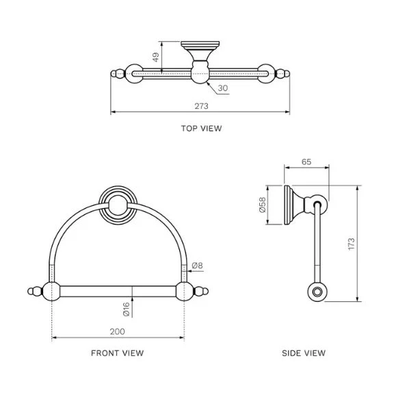 Parisi Hermitage Towel Ring - Chrome - Image 2