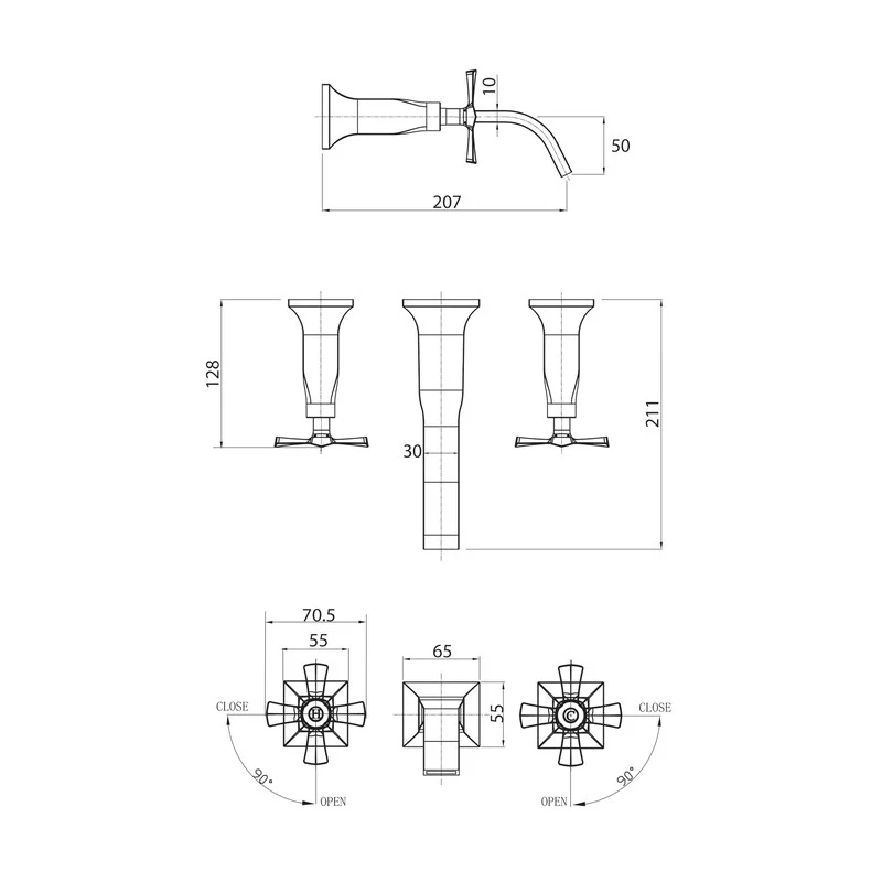 Parisi Jazz Wall Basin Set with Spout - Image 2