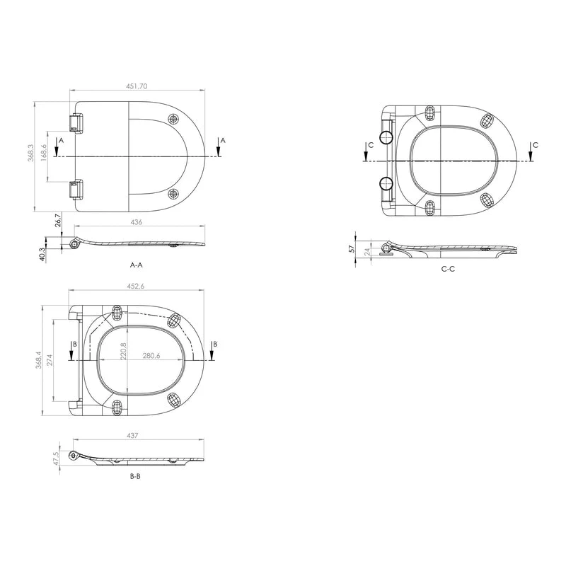 Parisi L’Hotel / Ellisse Soft Close Seat (Centric Lift Off Hinge) - Image 2