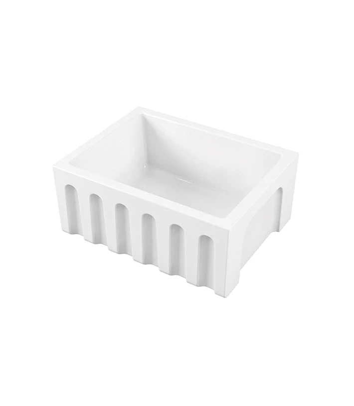 Parisi Rigolo Single Bowl Sink Reversible 610mm - White Gloss
