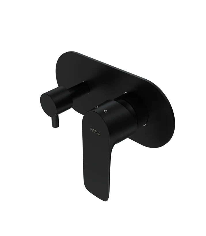 Parisi Slim II Wall Mixer with 2-Way Diverter - Matt Black