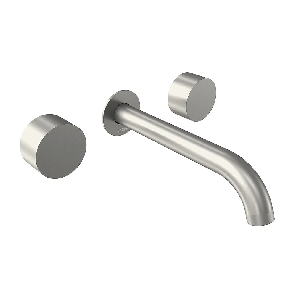 Parisi Stereo Wall Set with 190mm Spout - Brushed Nickel