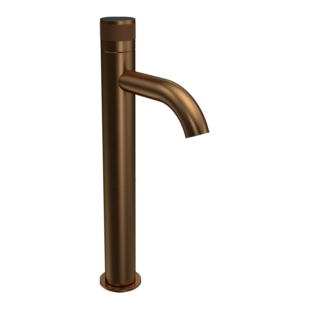 Parisi Todo II High Basin Mixer with Curved Spout - Matt Bronze