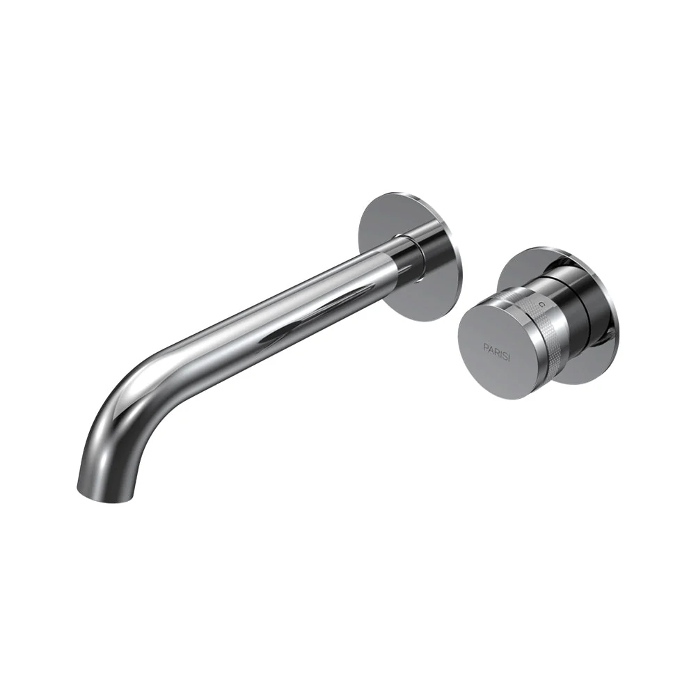 Parisi Todo II Wall Mixer with 190mm Curved Spout (Individual Flanges) - Chrome