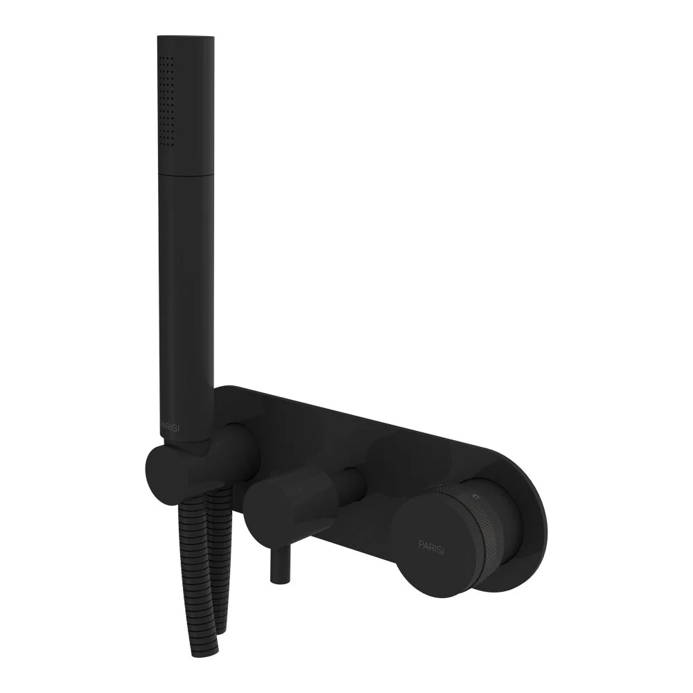 Parisi Todo II Wall Mixer with 2-Way Diverter and Handshower - Matt Black