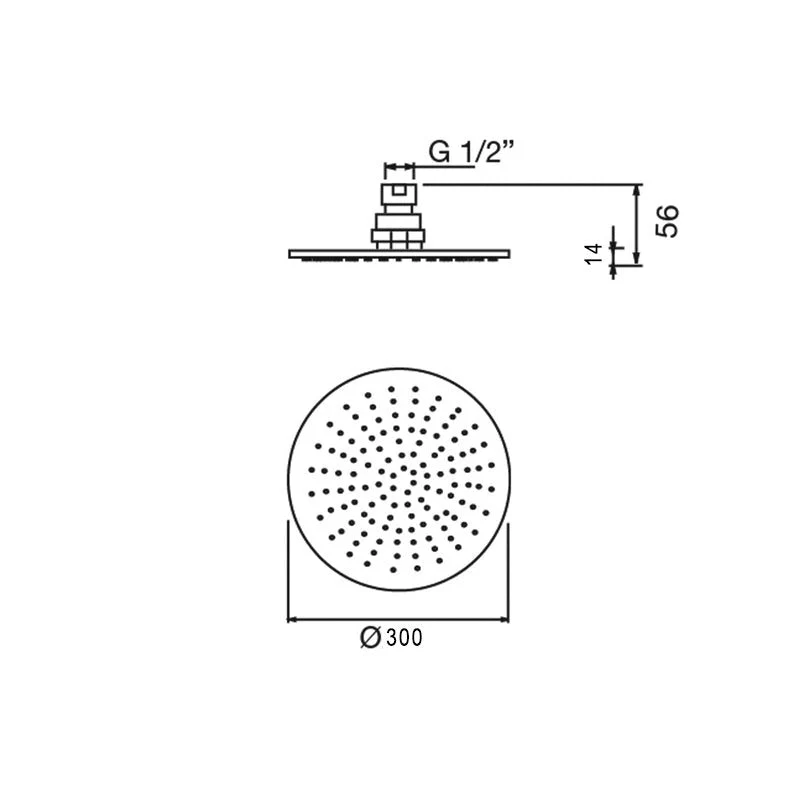 Parisi Tondo ABS Round Shower Head 300mm - Fucile - Image 2