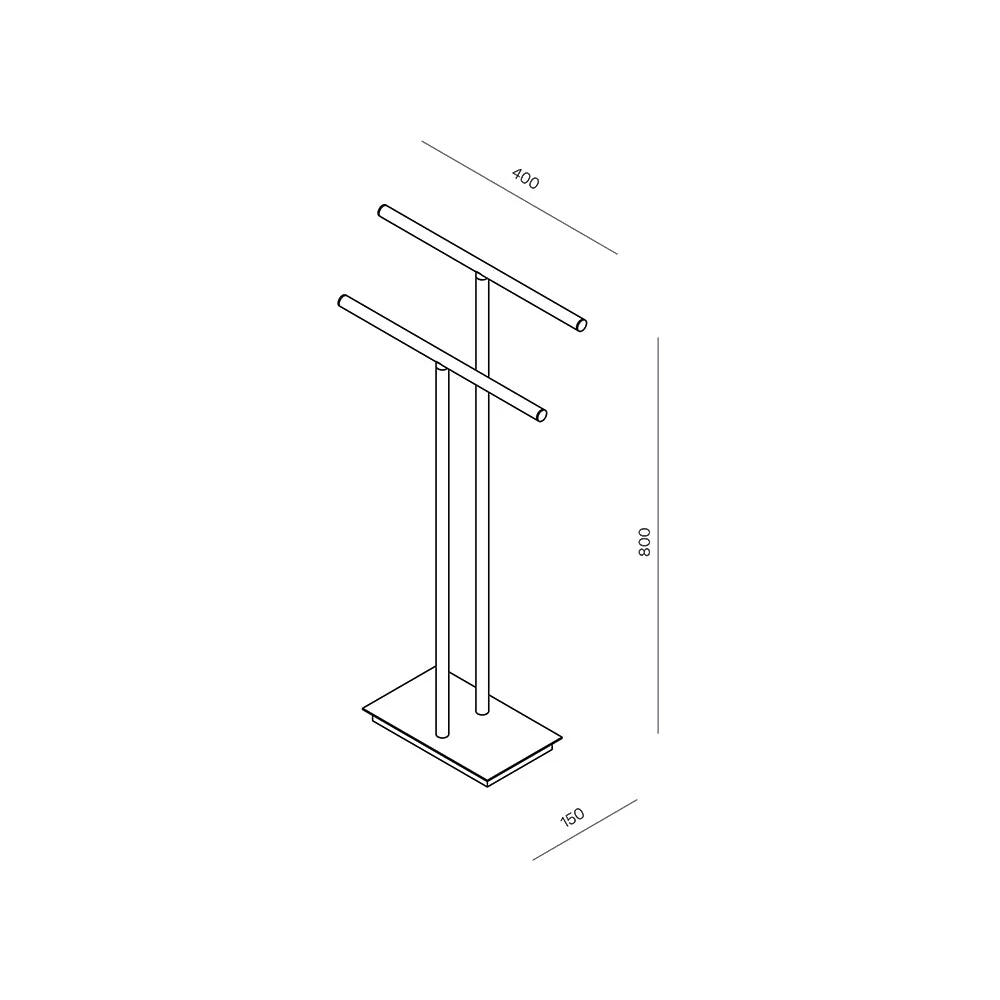Parisi Tondo Freestanding Double Towel Holder - Matt Black - Image 2