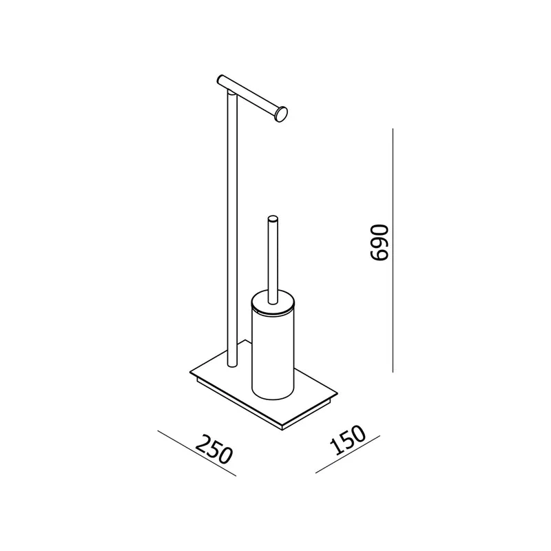 Parisi Tondo Freestanding Toilet Roll Holder and Brush Set - Image 2
