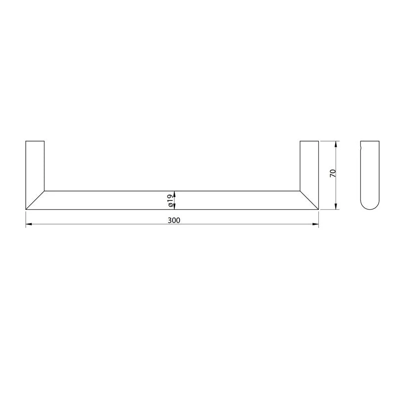 Parisi Tondo Single Towel Rail 300mm - Matt Black - Image 2