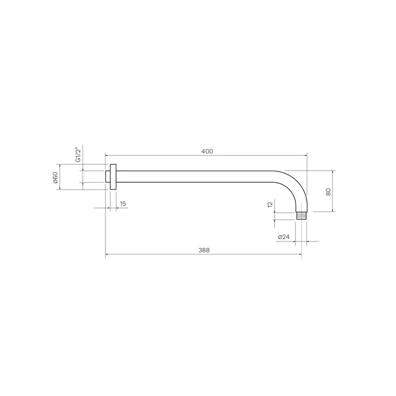 Parisi Tondo Wall Mount Shower Arm Curved - Matt Bronze - Image 2