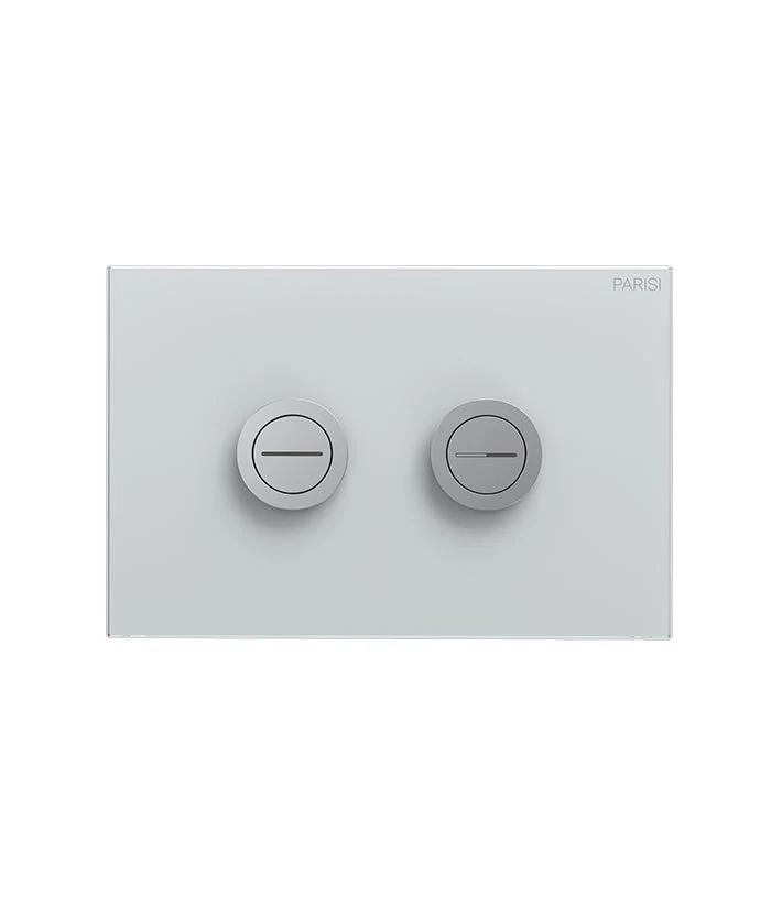 Parisi Twin Button Set for Low Level Cisterns - White Glass