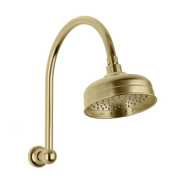 Phoenix Cromford High-Rise Shower Arm and Rose - Brushed Gold