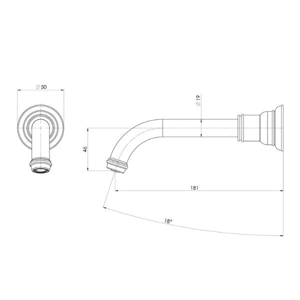 Phoenix Cromford Wall Basin / Bath Outlet - Black Matte - Image 2