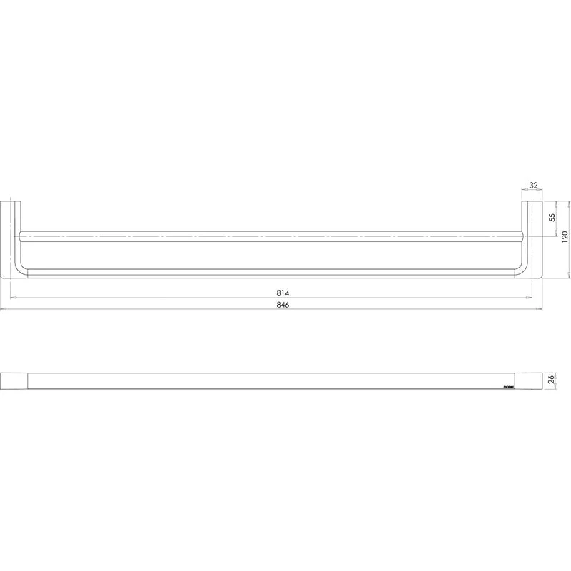 Phoenix Gloss Double Towel Rail 800mm - Chrome - Image 2