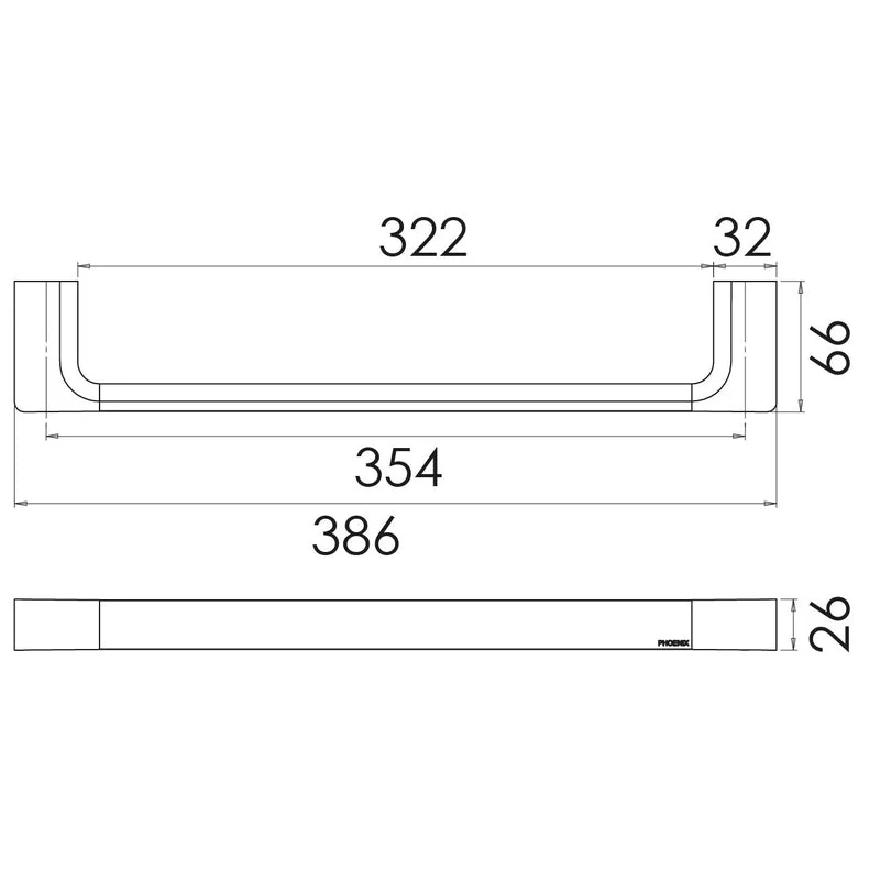 Phoenix Gloss Hand Towel Rail - Brushed Nickel - Image 2