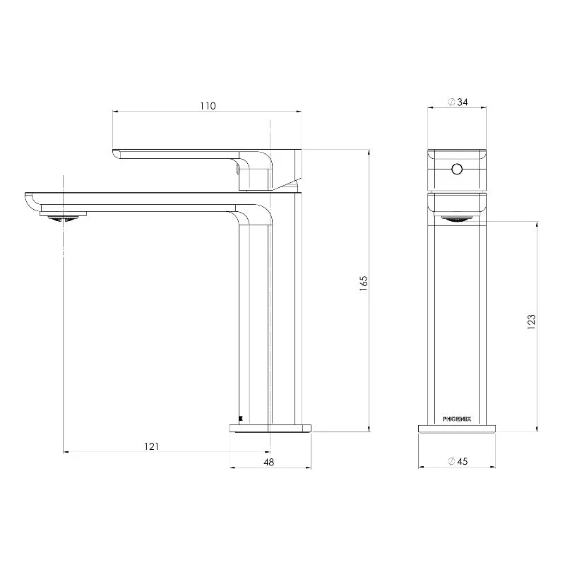 Phoenix Gloss MKII Basin Mixer Tap - Brushed Gold - Image 2