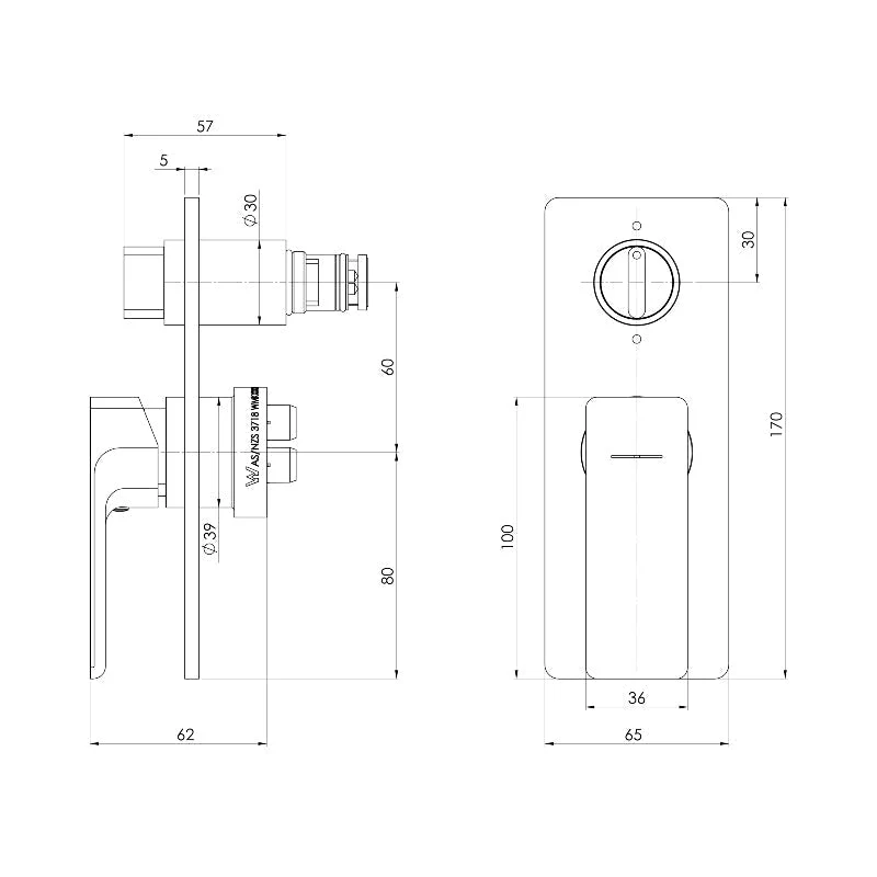 Phoenix Gloss MKII SwitchMix Shower / Bath Diverter - Chrome - Image 2