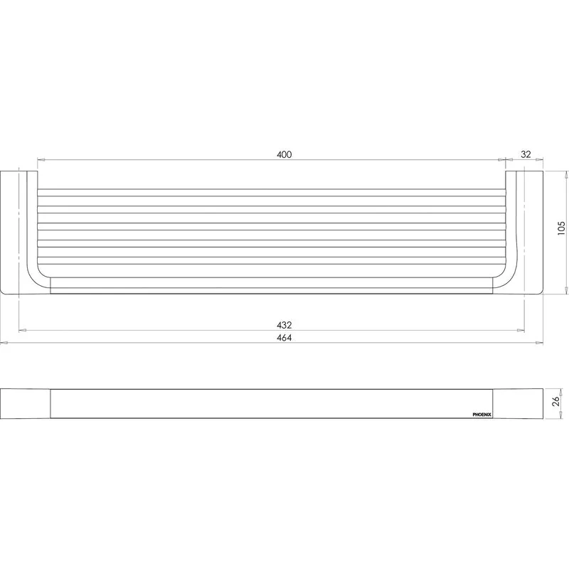 Phoenix Gloss Shower Shelf - Brushed Nickel - Image 2
