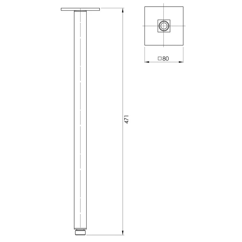 Phoenix Lexi Ceiling Arm 450mm - Chrome - Image 2