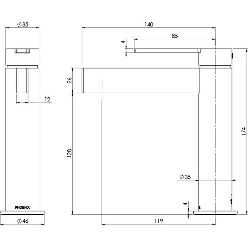 Phoenix Lexi MKII Basin Mixer - Brushed Nickel - Image 2