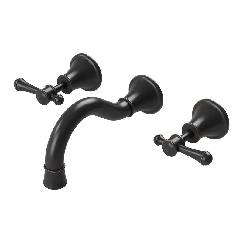 Phoenix Nostalgia Lever Basin / Bath Set 180mm Shepherds Crook - Antique Black