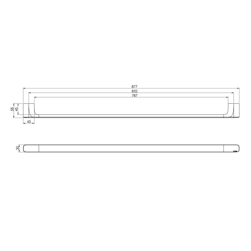 Phoenix Nuage Single Towel Rail 600mm - White Matte - Image 2