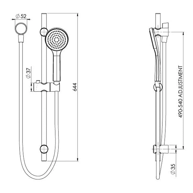 Phoenix Pina Rail Shower - Chrome - Image 2