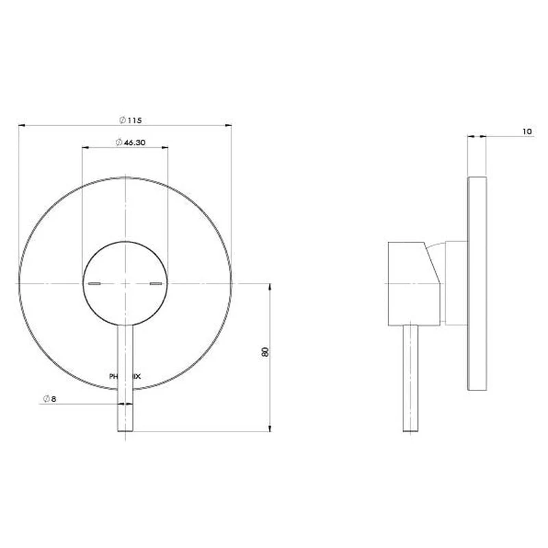 Phoenix Pina Shower / Wall Mixer Trim Kit Only - Brushed Nickel - Image 2
