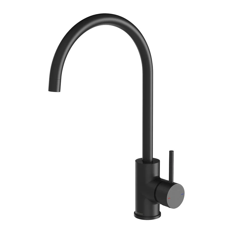 Phoenix Pina Sink Mixer 200mm Gooseneck - Black Matte
