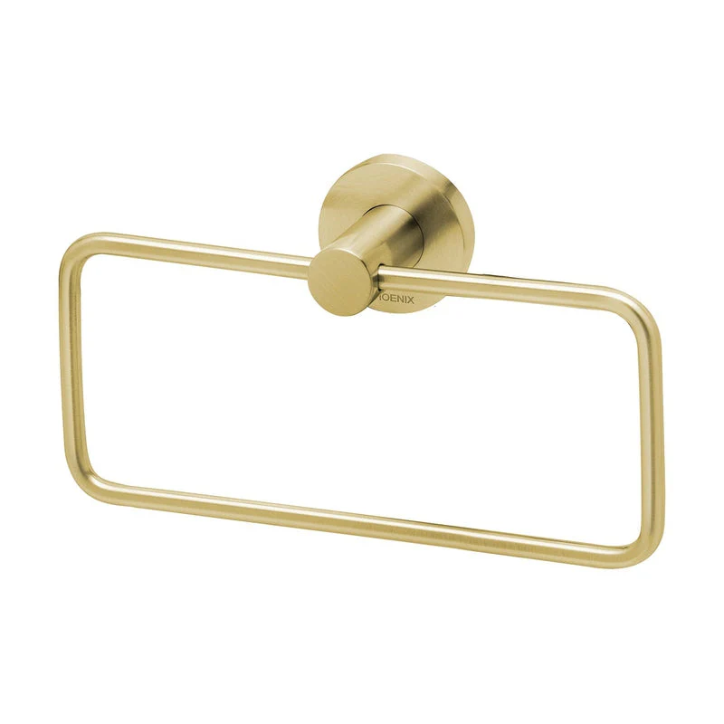 Phoenix Radii Hand Towel Holder Round Plate - Brushed Gold