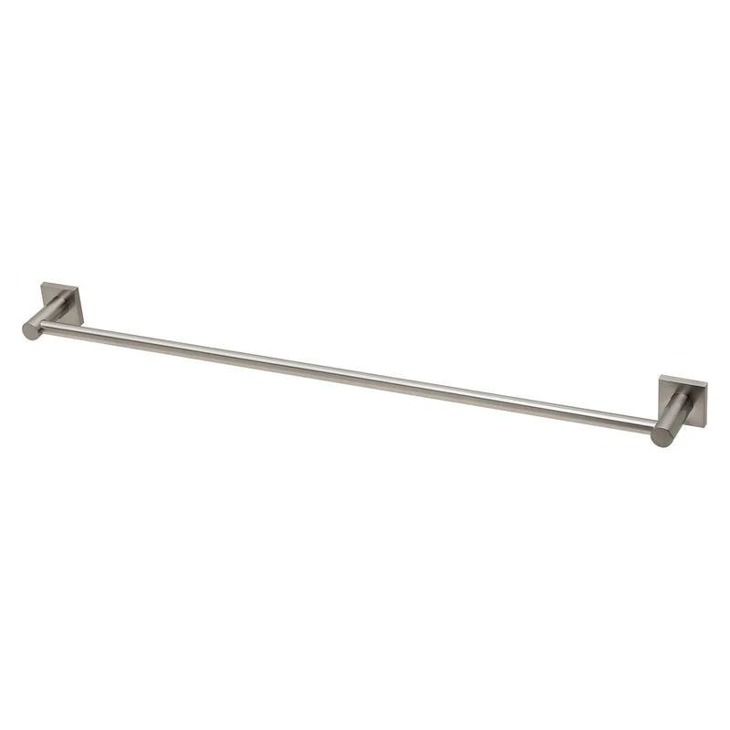 Phoenix Radii Single Towel Rail 800mm Square Plate - Brushed Nickel