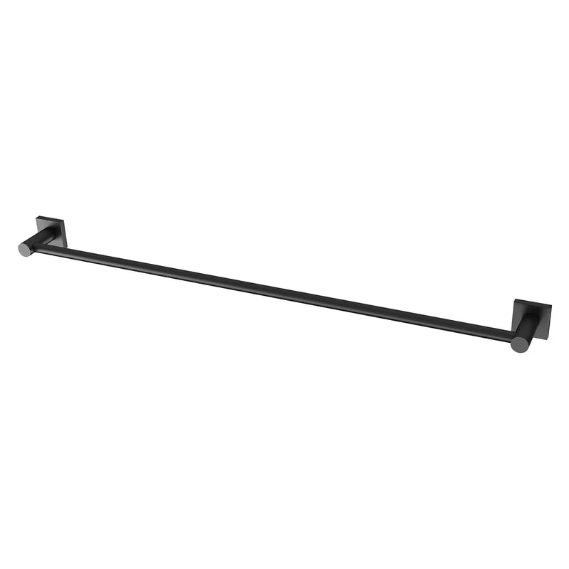 Phoenix Radii Single Towel Rail 800mm Square Plate - Black Matte