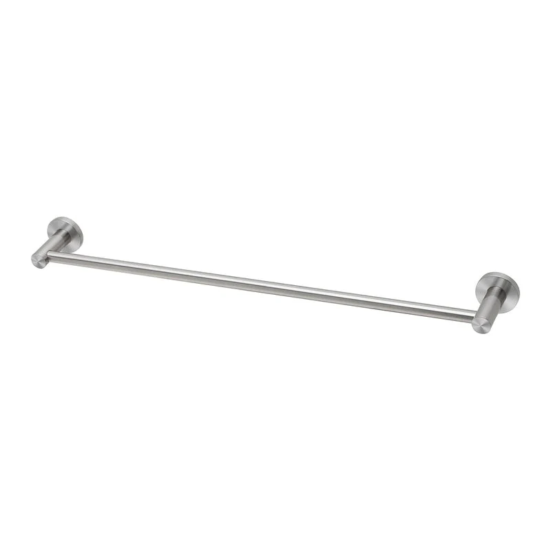 Phoenix Radii SS 316 Single Towel Rail 600mm Round Plate - Stainless Steel