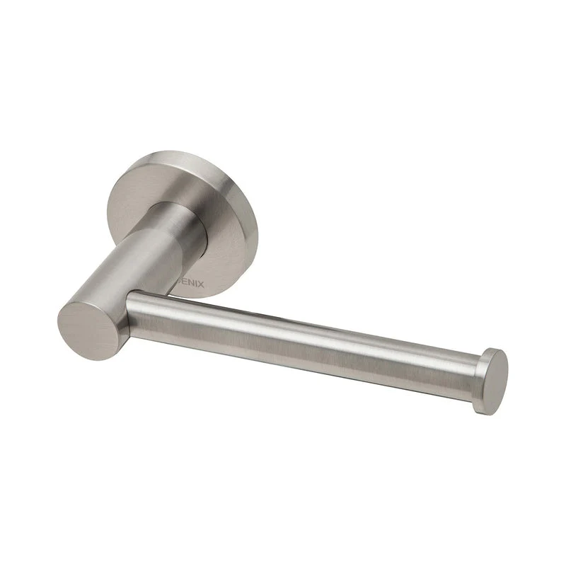Phoenix Radii Toilet Roll Holder Round Plate - Brushed Nickel