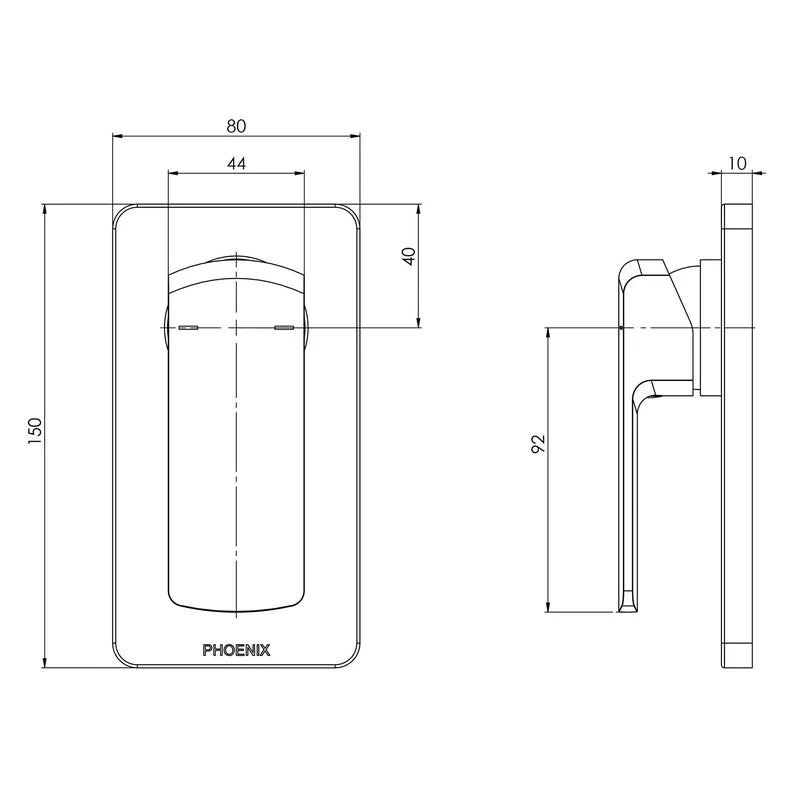 Phoenix Teva Shower / Wall Mixer Trim Kit Only - Brushed Nickel - Image 2