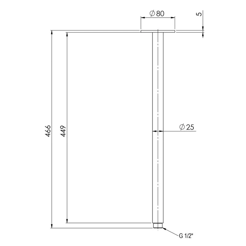 Phoenix Vivid Ceiling Arm 450mm - Brushed Nickel - Image 2