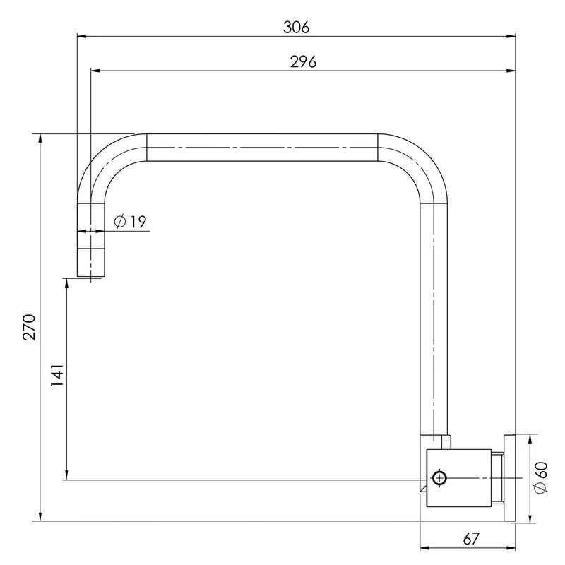 Phoenix Vivid Pin Lever Wall Sink Set Squareline - Chrome - Image 2