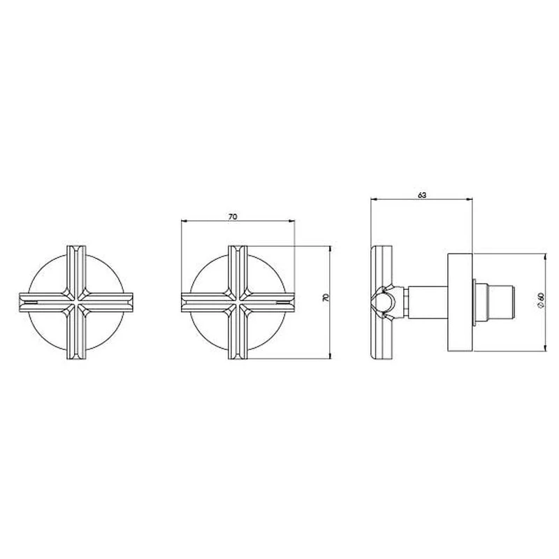 Phoenix Vivid Slimline Plus Wall Top Assemblies 15mm Extended Spindles - Black Matte - Image 2