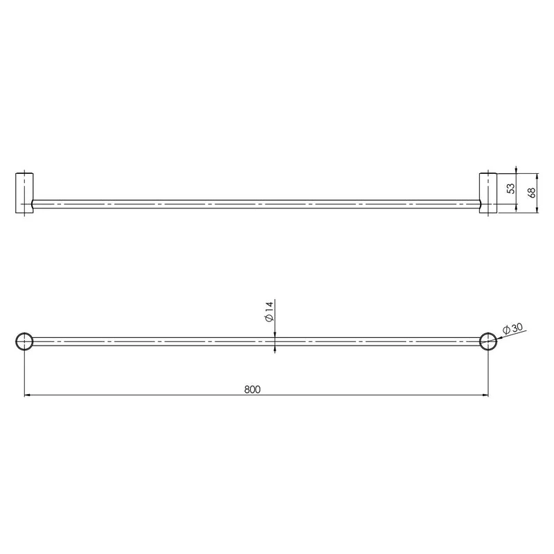 Phoenix Vivid Slimline Single Towel Rail 800mm - Brushed Carbon - Image 2
